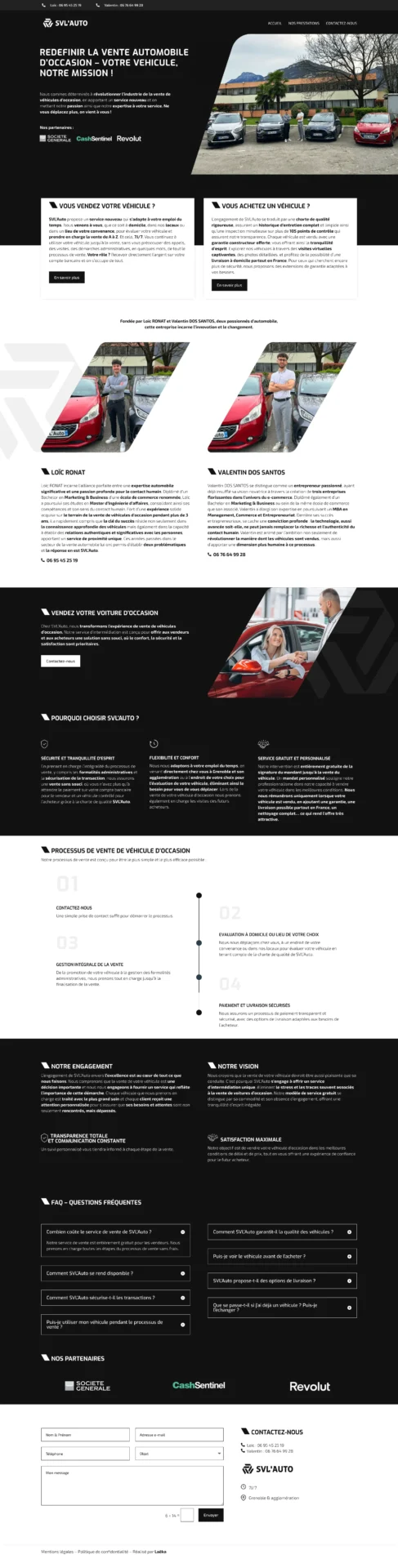 Création site web SVL'Auto Création site web SVL'Auto